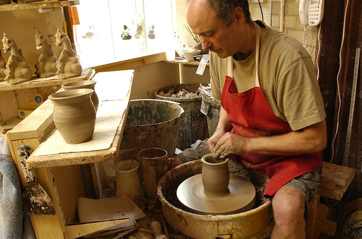 Family days out North Wales at the Quarry Pottery shop near us