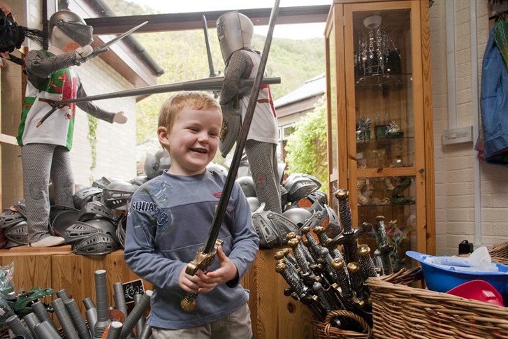 Books and souvenirs suitable for youth club activities in the King Arthur’s Labyrinth shop